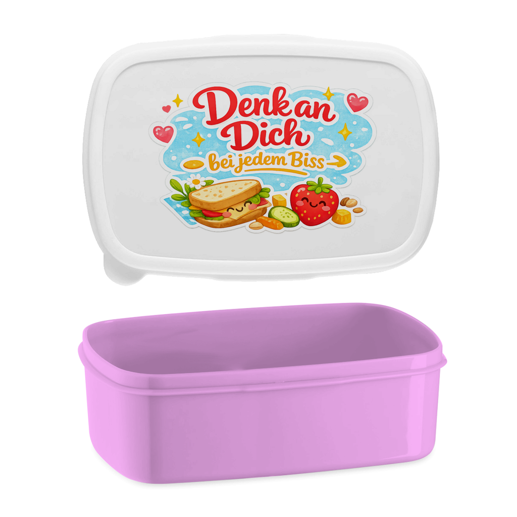 Lunchbox „Denk an dich“ – Brotdose mit Spruch für Schule, Kindergarten & Büro