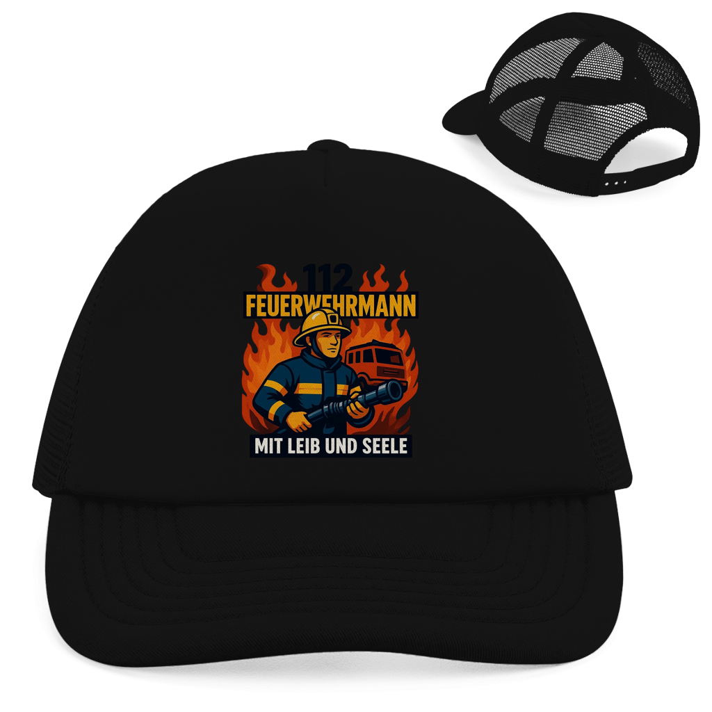 Retro Trucker Cap Feuerwehrmann 112 – Mit Leib und Seele | Feuerwehr Cap
