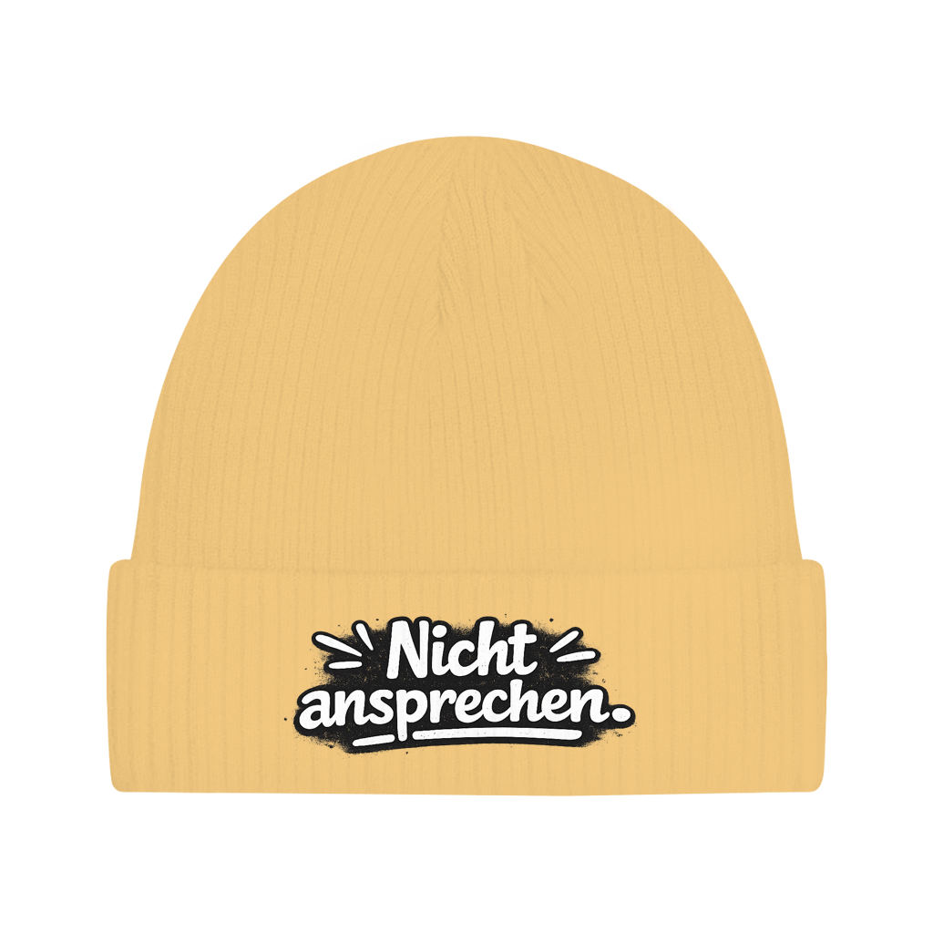 Beanie „Nicht ansprechen“ – Minimalistische Unisex Mütze aus Bio-Baumwolle