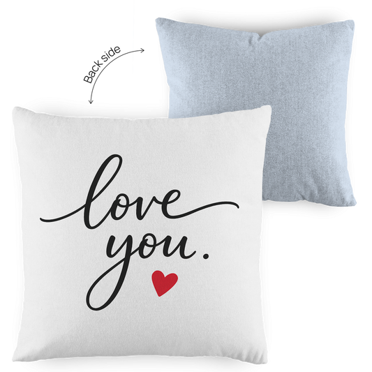 Kopfkissen zweifarbig „Love You“ – Romantisches Geschenk