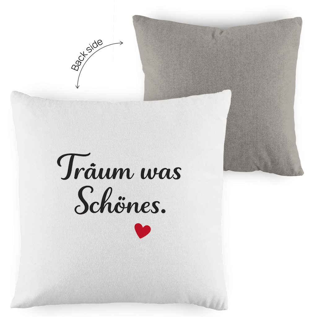 Zweifarbiges Kopfkissen „Träum was Schönes“ – romantisch & modern