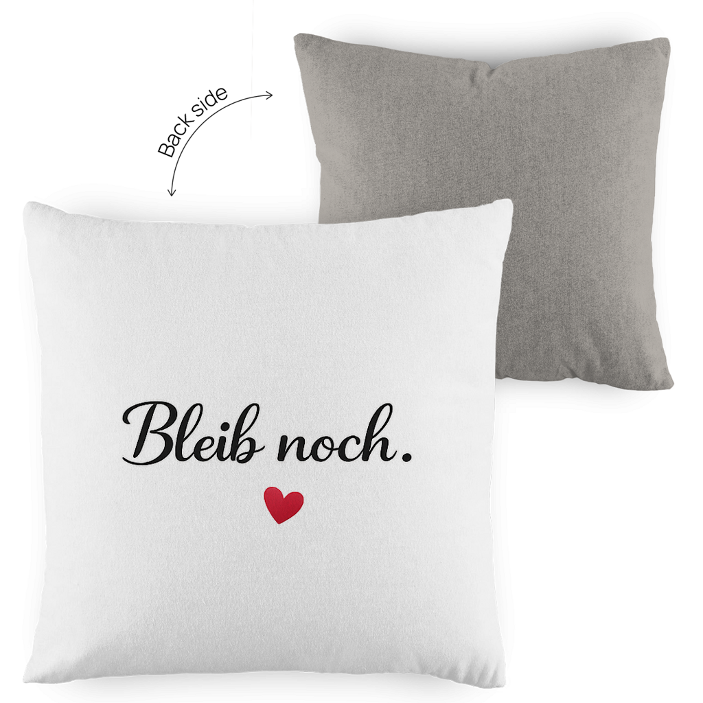 Zweifarbiges Kopfkissen „Bleib noch“ – romantisch & modern