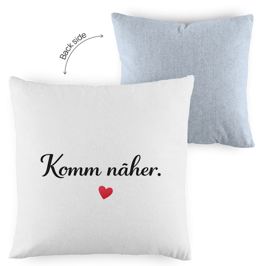 Zweifarbiges Kopfkissen „Komm näher“ – romantisch & modern