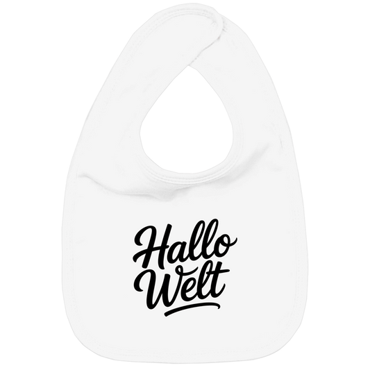 Kinder Bio Lätzchen „Hallo Welt“ – Nachhaltiges Baby Lätzchen aus Bio-Baumwolle | Süßes Spruch Lätzchen