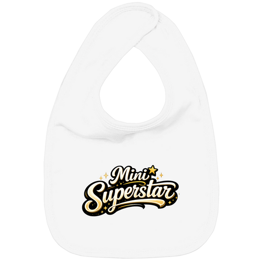 Kinder Bio Lätzchen „Mini Superstar“ – Nachhaltiges Baby Lätzchen aus Bio-Baumwolle | Süßes Spruch Lätzchen