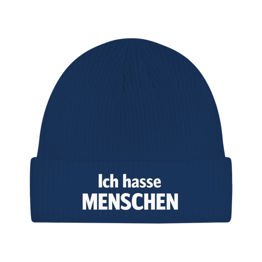 Beanie „Ich hasse Menschen“ – Unisex Mütze aus 100 % Baumwolle | Streetwear Statement Beanie