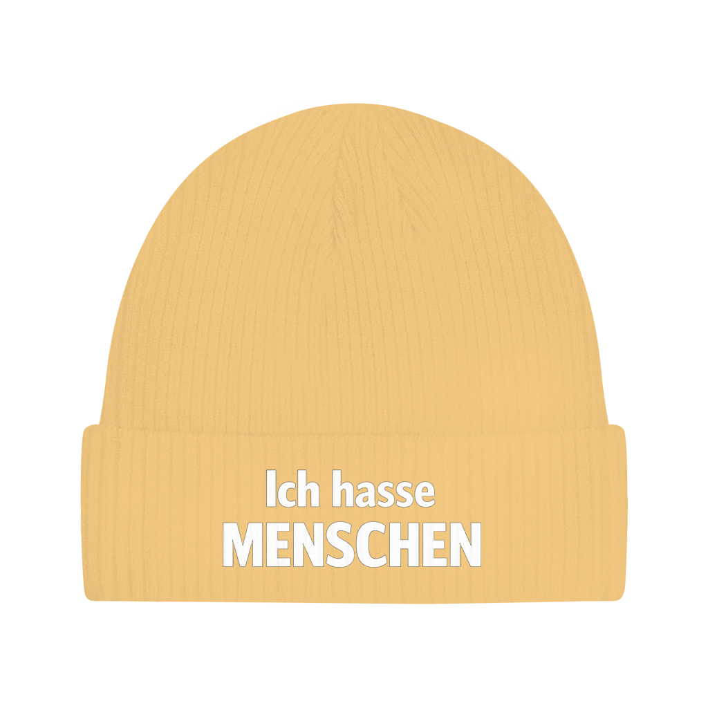 Beanie „Ich hasse Menschen“ – Unisex Mütze aus 100 % Baumwolle | Streetwear Statement Beanie