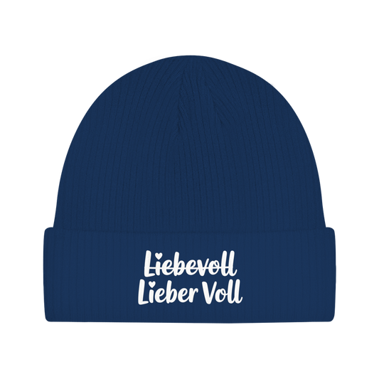 Beanie „Liebevoll – Lieber Voll“ – Unisex Statement Mütze, weich & bequem