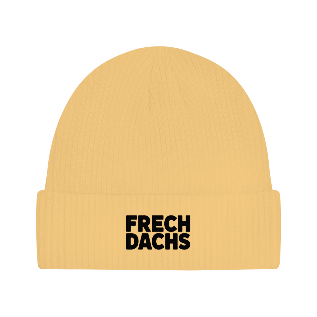 Beanie „Frechdachs“ – Unisex Statement Beanie aus Bio-Baumwolle, weich & bequem