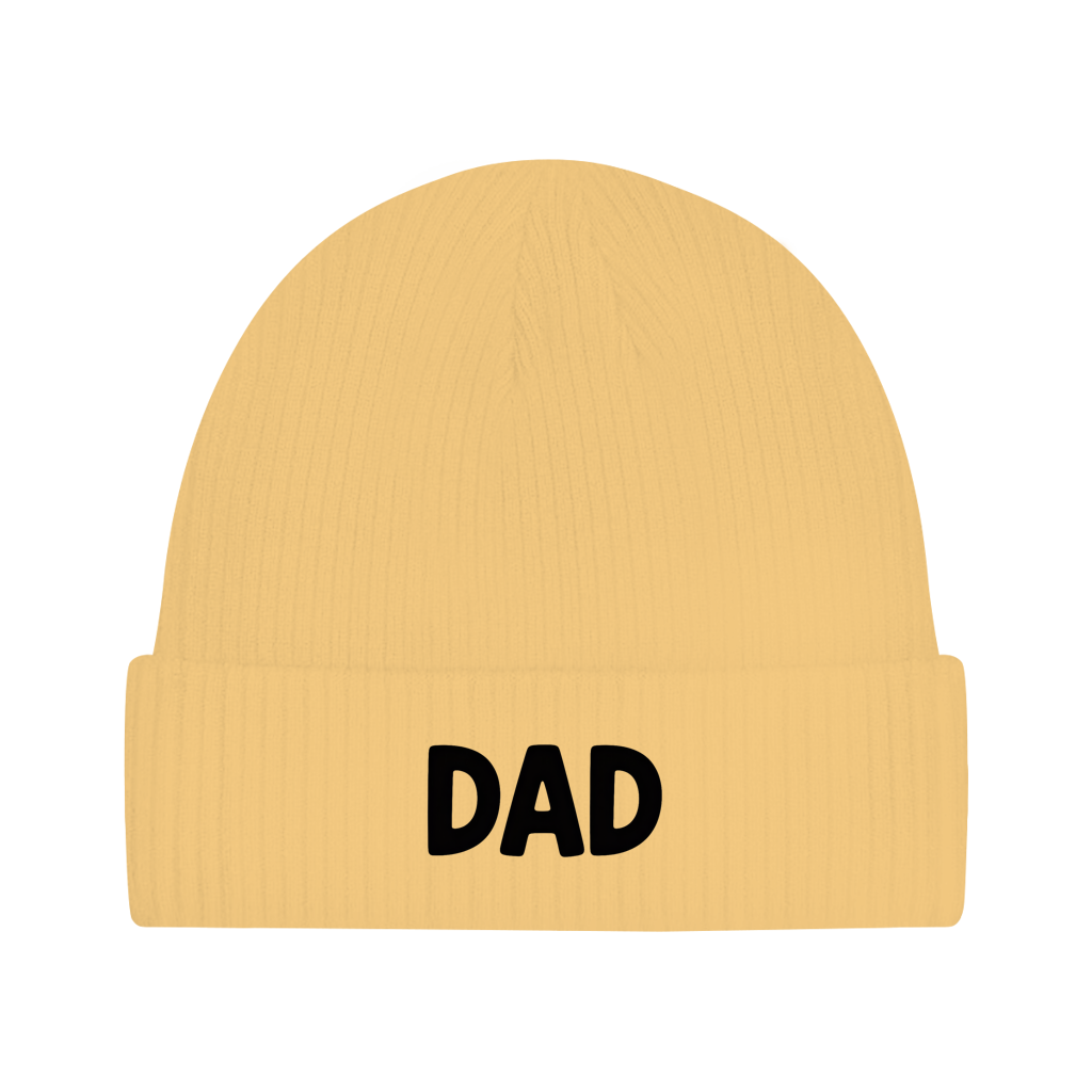 Beanie „DAD“ – Unisex Statement Beanie aus Bio-Baumwolle, weich & bequem