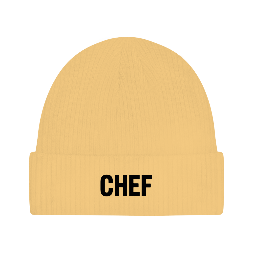 Beanie „Chef“ – Unisex Statement Beanie aus Bio-Baumwolle, weich & bequem