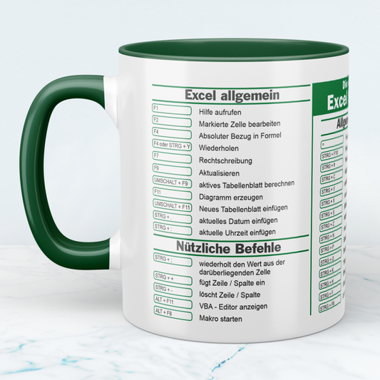 TOP-Angebot: Excel - Tasse und Excel Mauspad mit Shortcuts als Bundle, ideal für Excel-Freaks