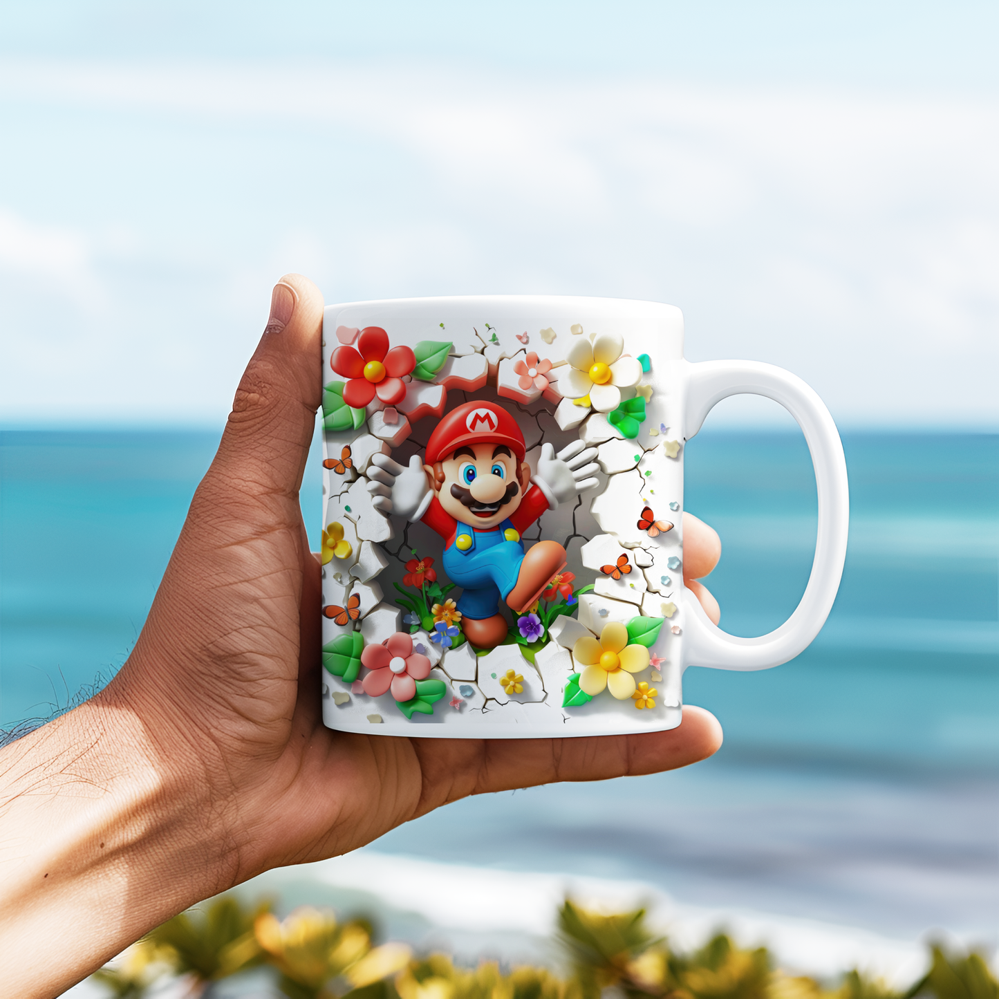 Tasse mit 3D-Effekt Super Mario Motiv 5 Sublimationsaufdruck, Tassengröße 11oz (330 ml), schönes Motiv, versch. Farben auswählbar
