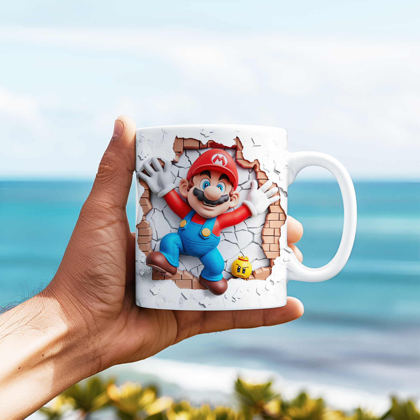 Tasse mit 3D-Effekt Super Mario Motiv 6 Sublimationsaufdruck, Tassengröße 11oz (330 ml), schönes Motiv, versch. Farben auswählbar