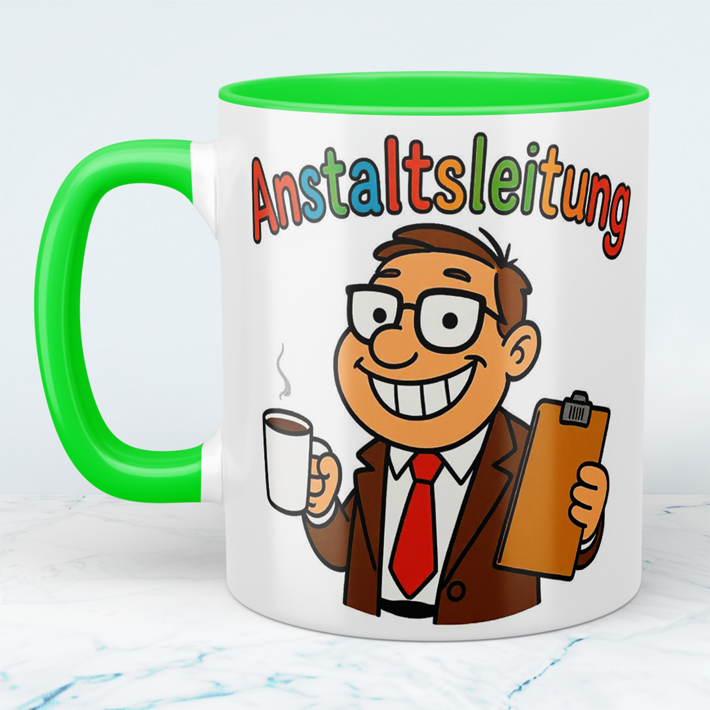 Kolleginnen- und Kollegen-Tasse „Anstaltsleitung“ – Lustiger Spruch für den Arbeitsplatz