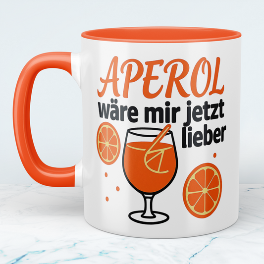 Lustige Büro-Tasse für Kollegen Spruch: APEROL wäre mir jetzt lieber – Perfektes Geschenk für humorvolle Momente im Arbeitsalltag!