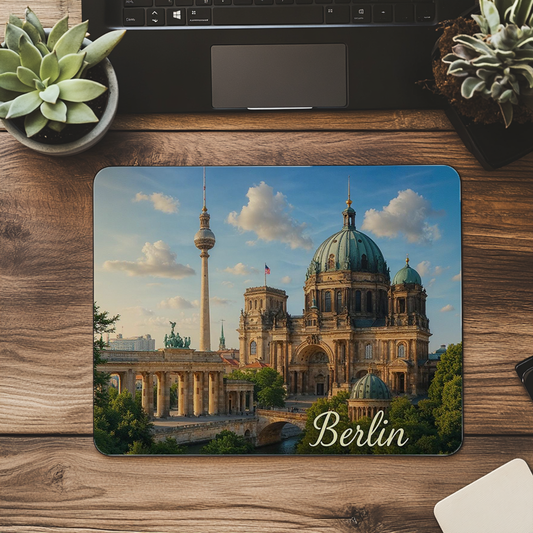 Entdecke Berlin: Stilvolles Mauspad mit berühmten Sehenswürdigkeiten