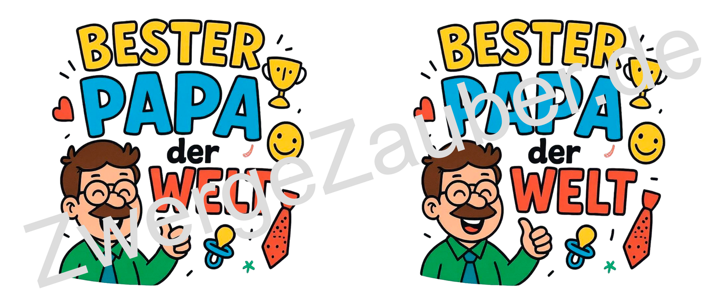 Bester Papa der Welt – Lustige Bedruckte Tasse für den Superhelden Papa