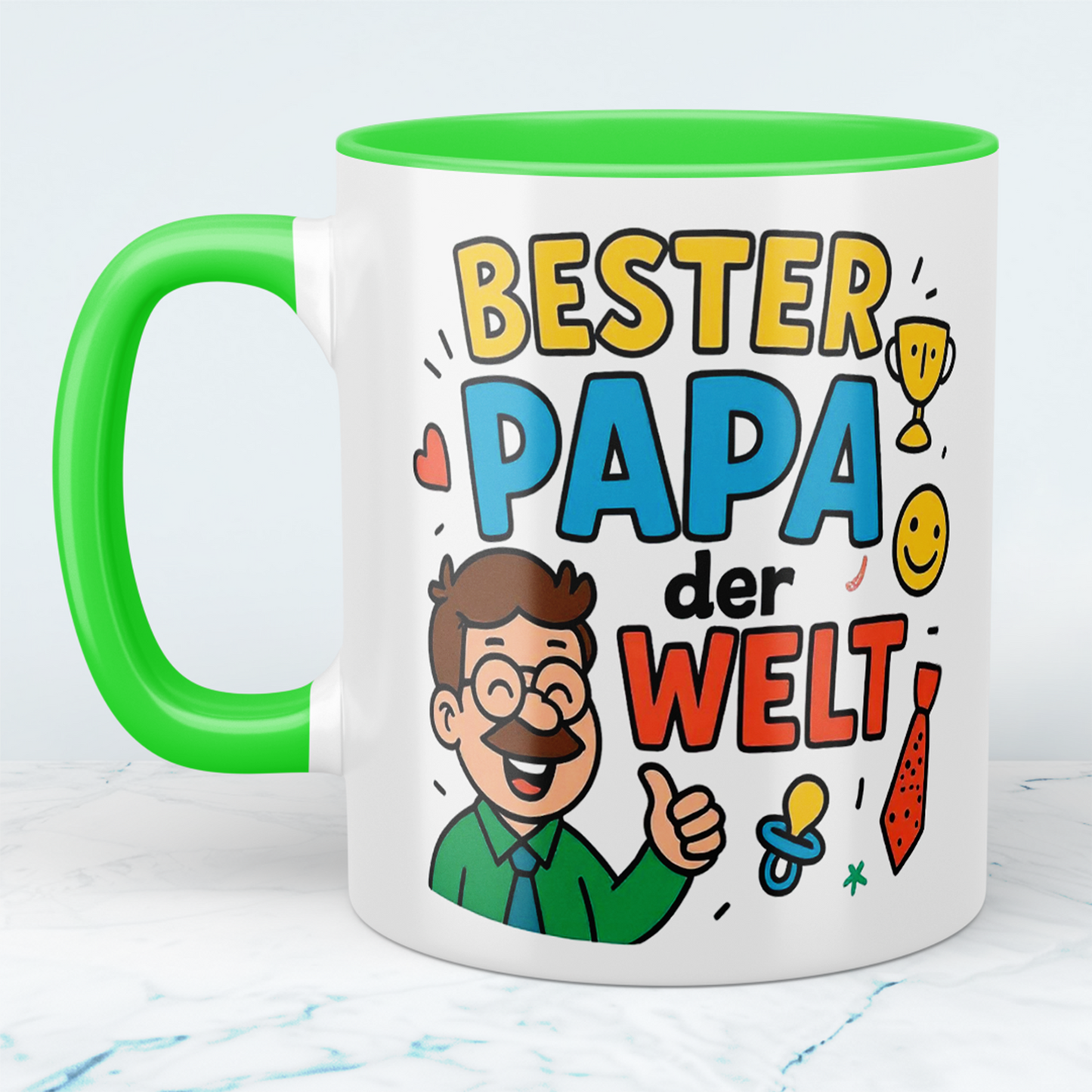 Bester Papa der Welt – Lustige Bedruckte Tasse für den Superhelden Papa