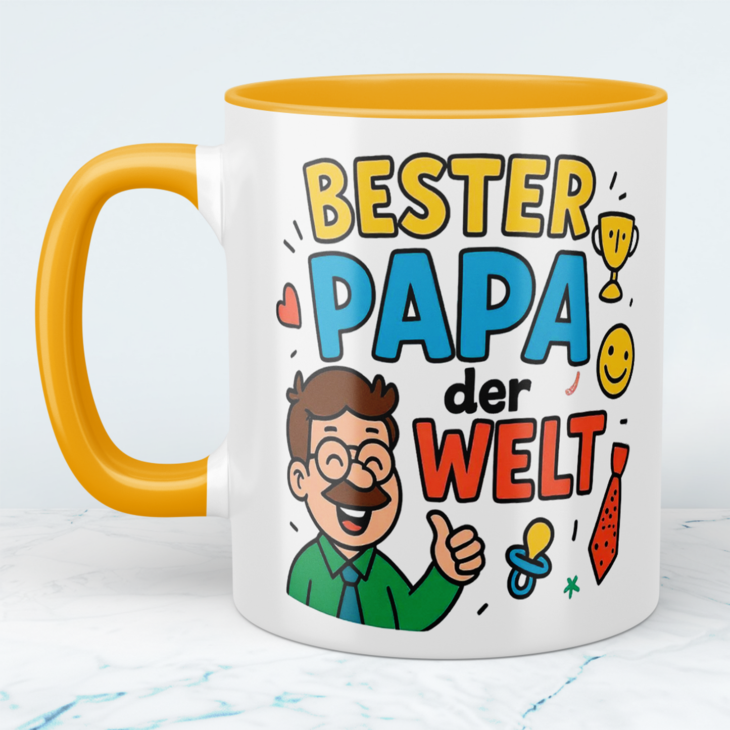 Bester Papa der Welt – Lustige Bedruckte Tasse für den Superhelden Papa