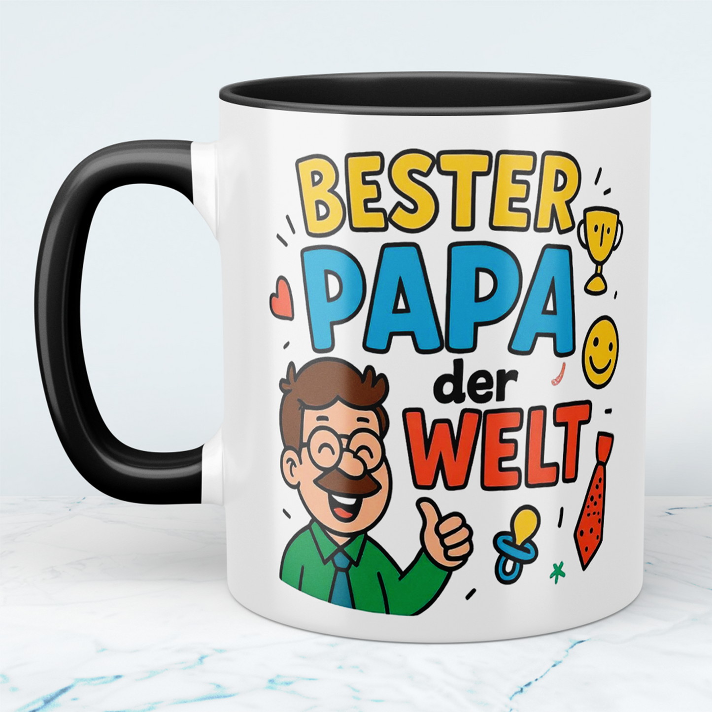 Bester Papa der Welt – Lustige Bedruckte Tasse für den Superhelden Papa