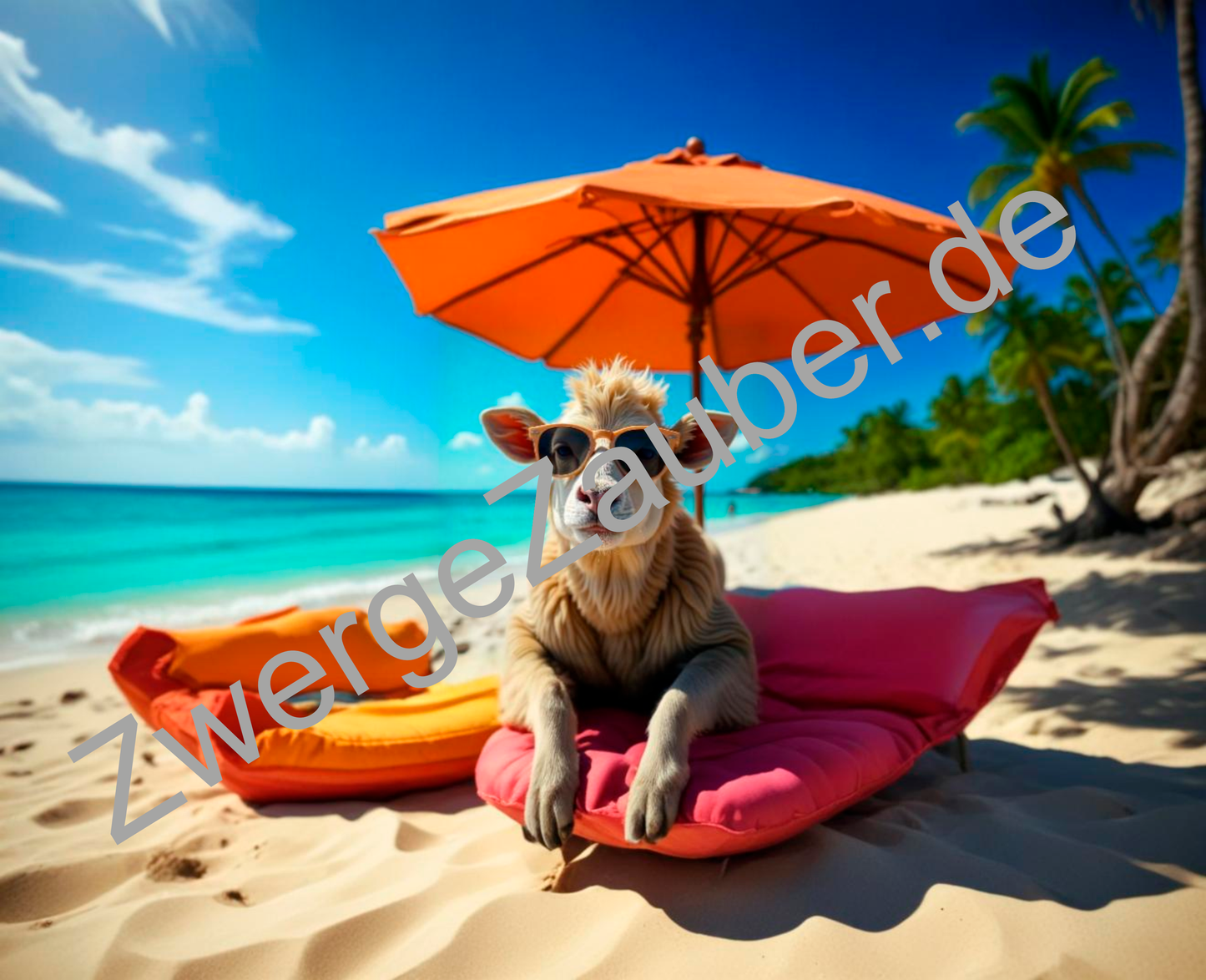 Hochwertiges Mauspad - Lustiges Tier am Strand – Perfekt für Spaß am Arbeitsplatz