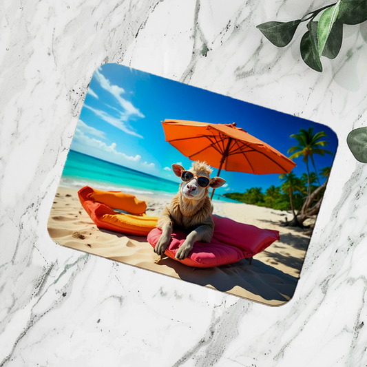 Hochwertiges Mauspad - Lustiges Tier am Strand – Perfekt für Spaß am Arbeitsplatz