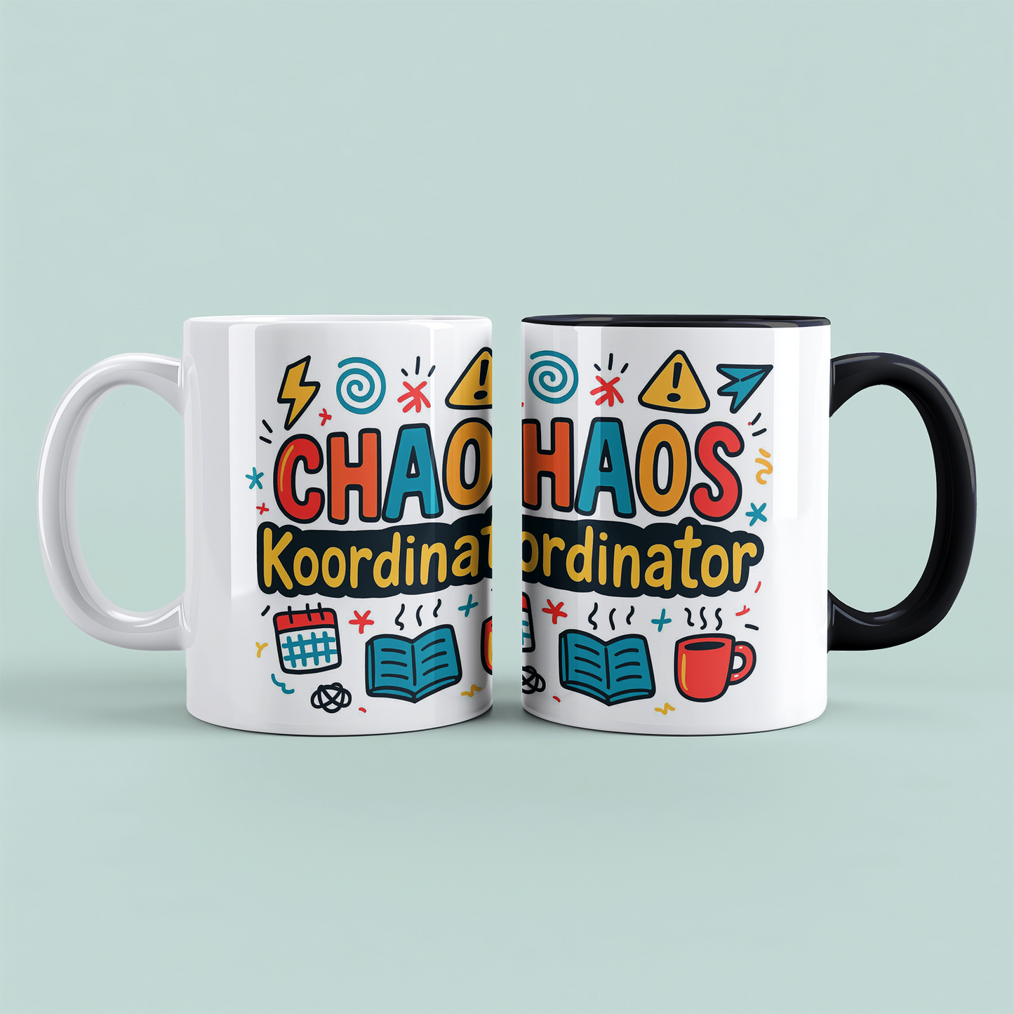 Humovolle bedruckte Tasse – Perfekt für das Büro – Für Kolleginnen und Kollegen – Spruch: CHAOS - Koordinator