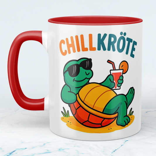 Lustige bedruckte Tasse mit Spruch "CHILLKRÖTE" – Perfekt für das Büro