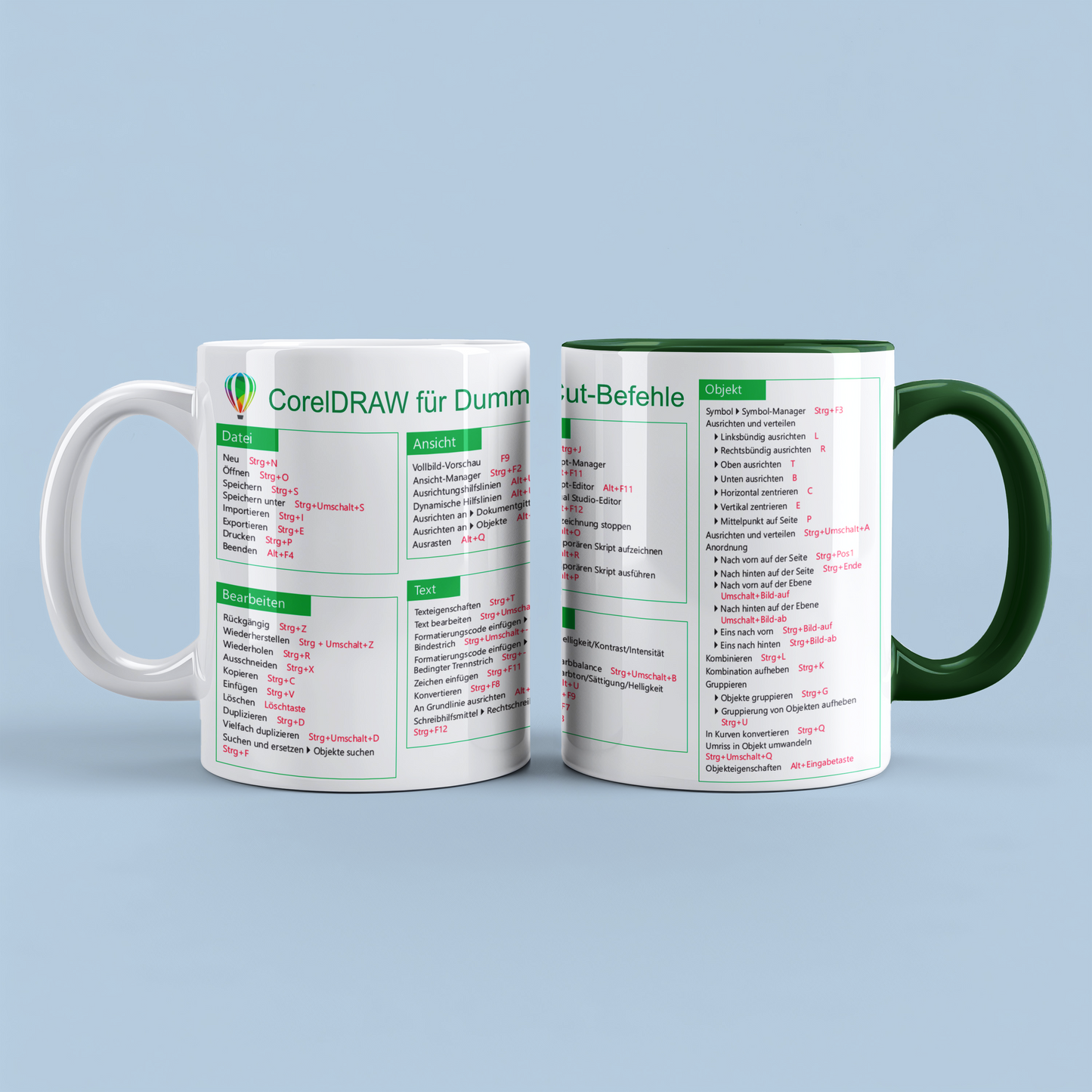 Printed mug with shortcut commands for CorelDRAW Perfect gift for designers and creatives