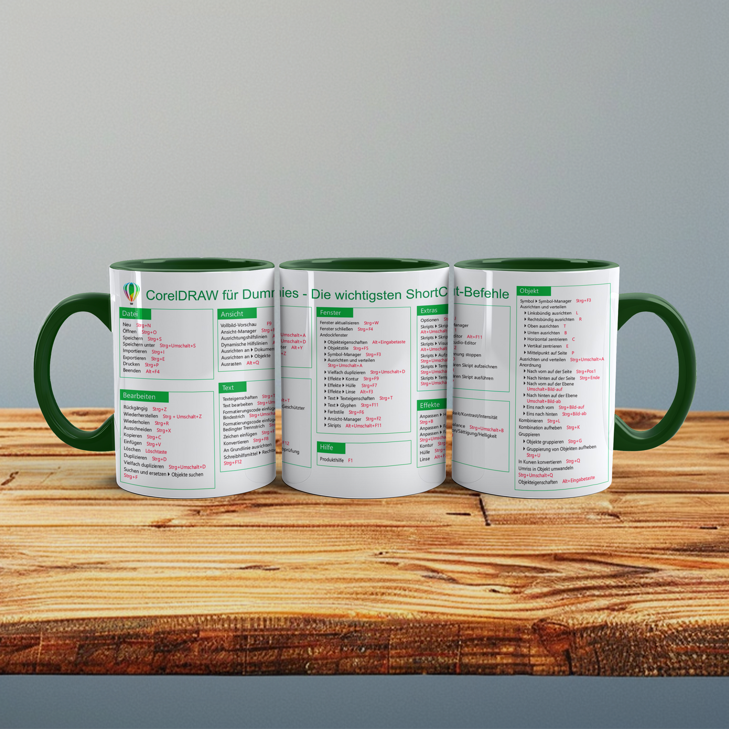 Printed mug with shortcut commands for CorelDRAW Perfect gift for designers and creatives