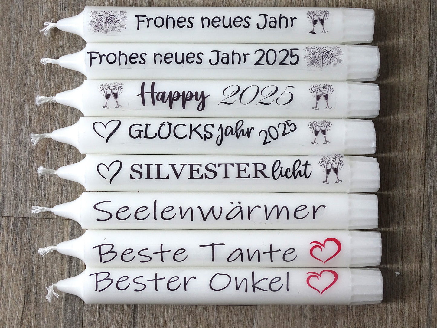 Kerze mit Spruch, Motto: LIEBLINGSMIX 2, schönes Geschenk, Stabkerze mit Botschaft, viele Sprüche auswählbar