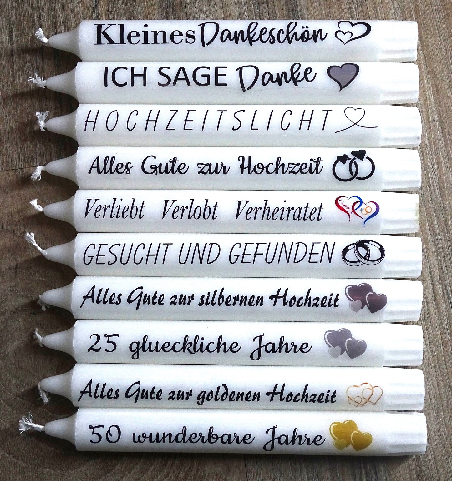 Kerze mit Spruch, Motto: LIEBLINGSMIX 2, schönes Geschenk, Stabkerze mit Botschaft, viele Sprüche auswählbar