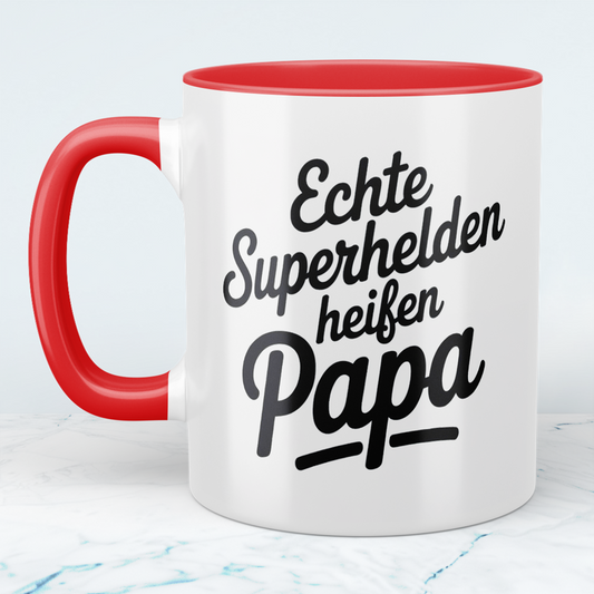 Einzigartige Tasse für Väter – Echte Superhelden heißen Papa – Ideal als Geschenk!