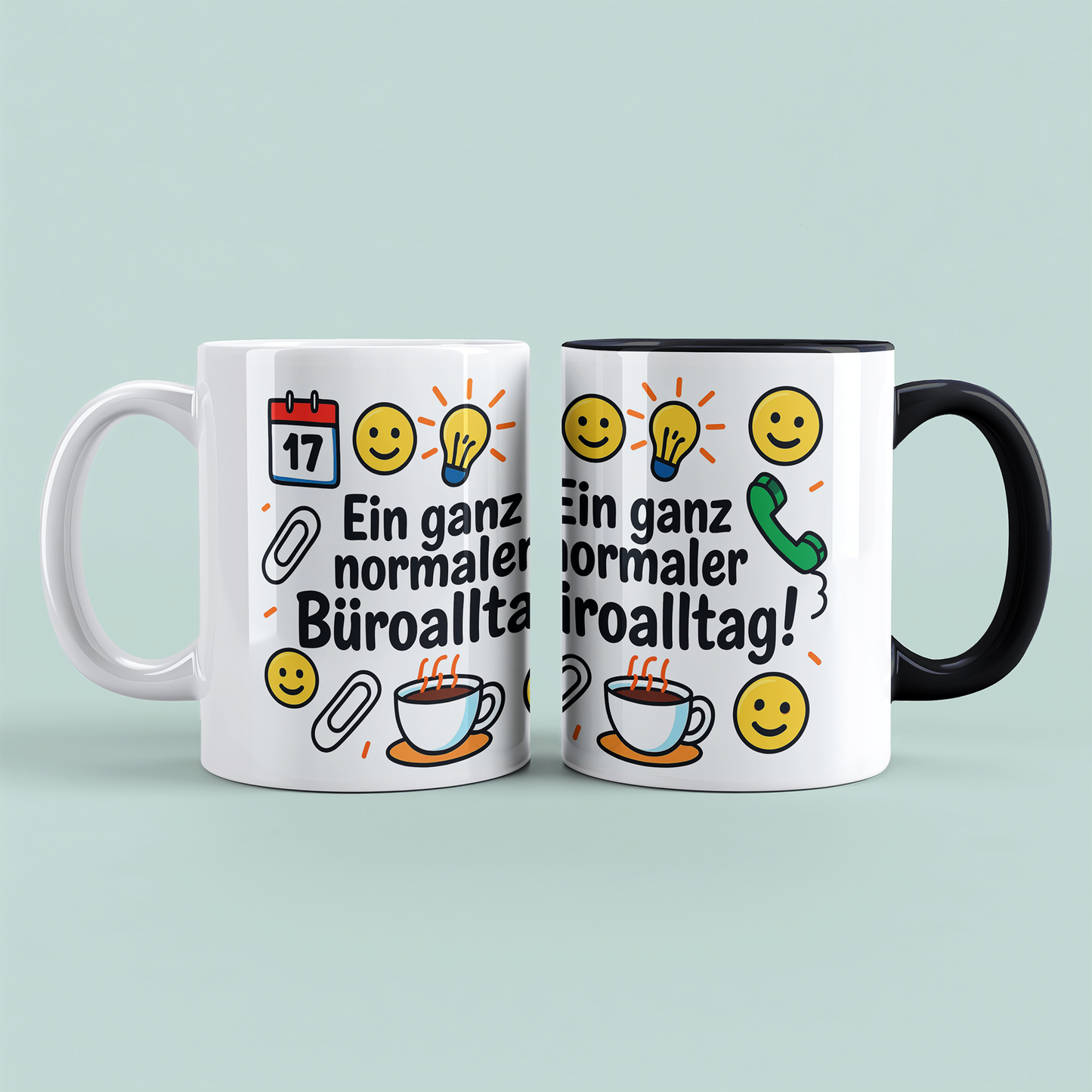 Lustige humorvolle Kaffee - Tasse für Arbeitskollegen: Ein ganz normaler Büroalltag!