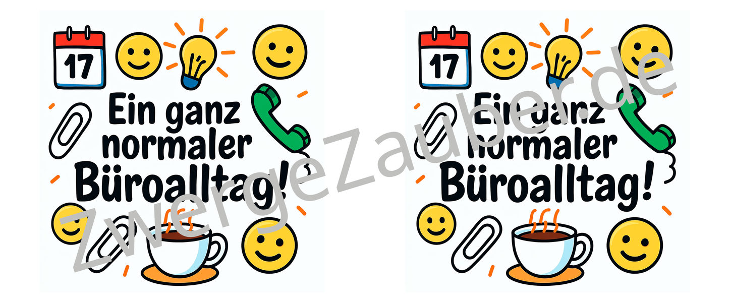 Lustige humorvolle Kaffee - Tasse für Arbeitskollegen: Ein ganz normaler Büroalltag!