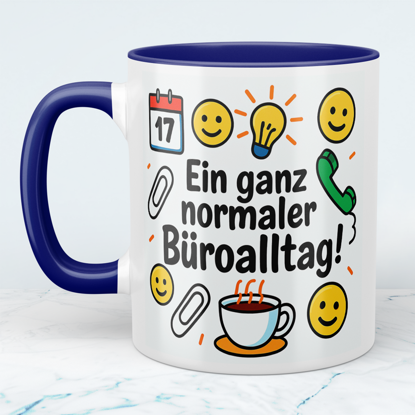 Lustige humorvolle Kaffee - Tasse für Arbeitskollegen: Ein ganz normaler Büroalltag!