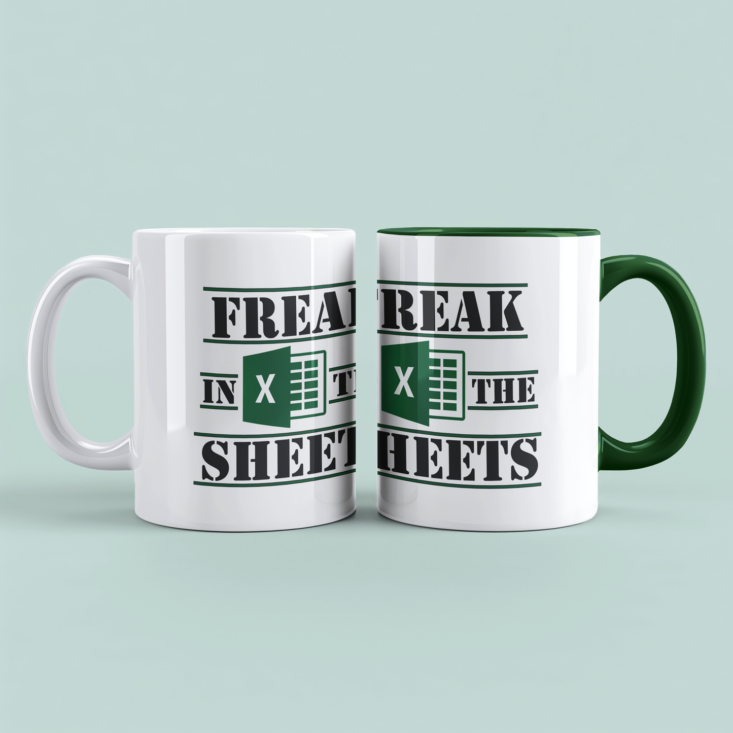 Mug with the inscription "Freak in the Sheets" - Excel mug, gift for colleagues