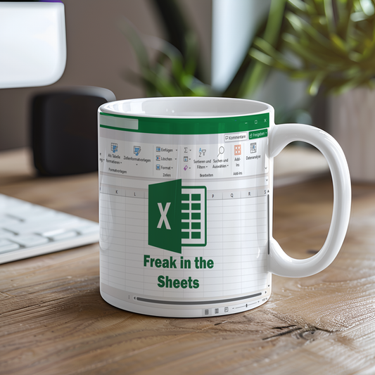 Mug with print "Freak in the Sheets", funny mug, gift idea