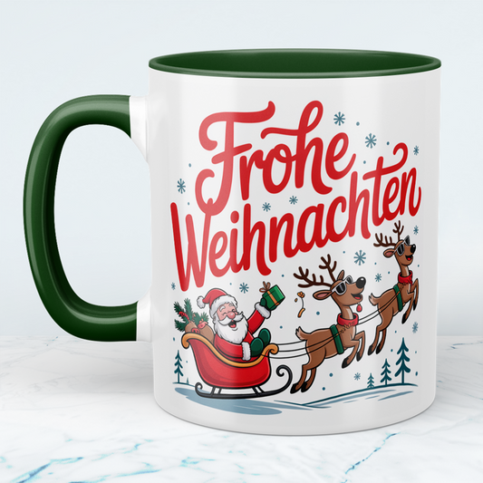 Festliche Weihnachtstasse mit Spruch „Frohe Weihnachten" – ein besonderes Geschenk für die schönste Zeit des Jahres!