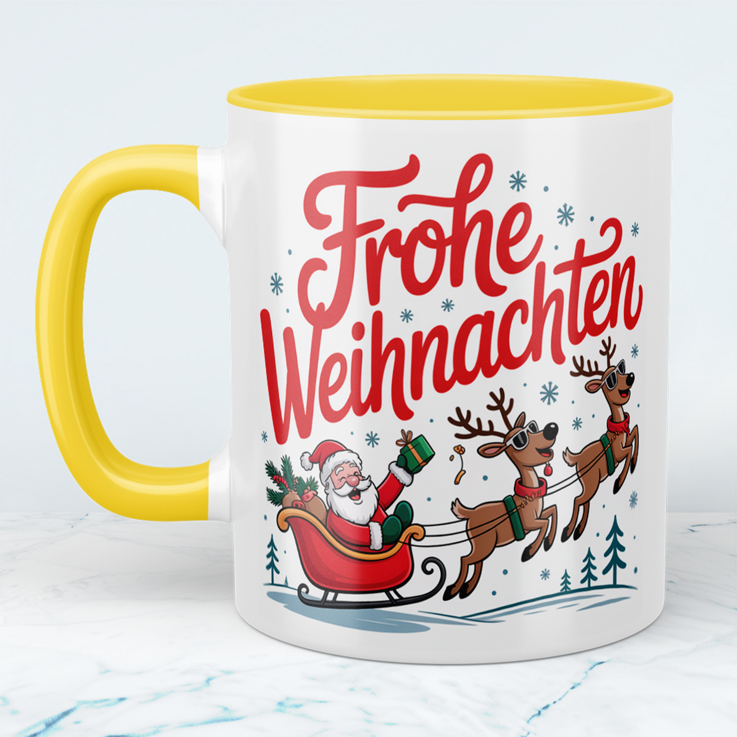 Festliche Weihnachtstasse mit Spruch „Frohe Weihnachten" – ein besonderes Geschenk für die schönste Zeit des Jahres!