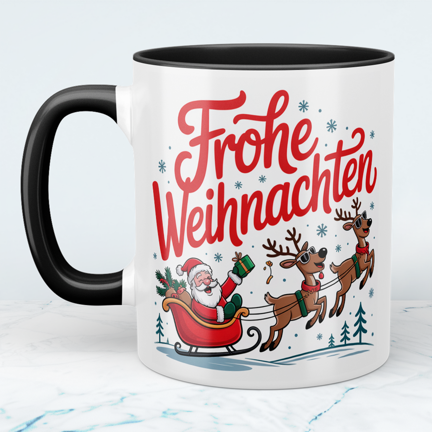 Festliche Weihnachtstasse mit Spruch „Frohe Weihnachten" – ein besonderes Geschenk für die schönste Zeit des Jahres!