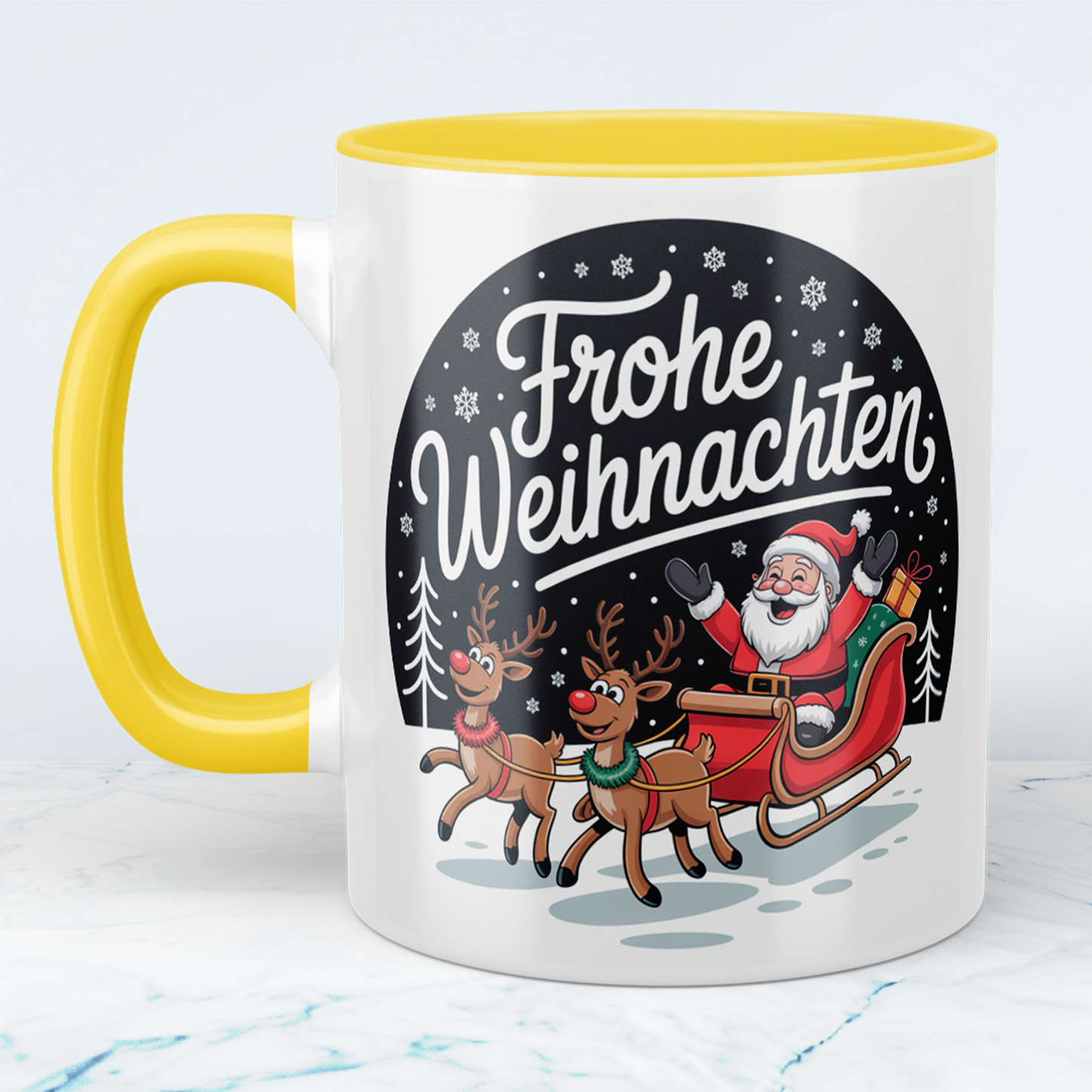 Wunderschöne Weihnachtstasse mit dem Spruch „Frohe Weihnachten“ – ein ideales Geschenk für die Feiertage!
