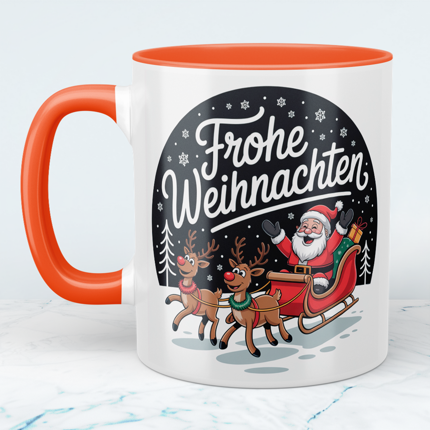 Wunderschöne Weihnachtstasse mit dem Spruch „Frohe Weihnachten“ – ein ideales Geschenk für die Feiertage!
