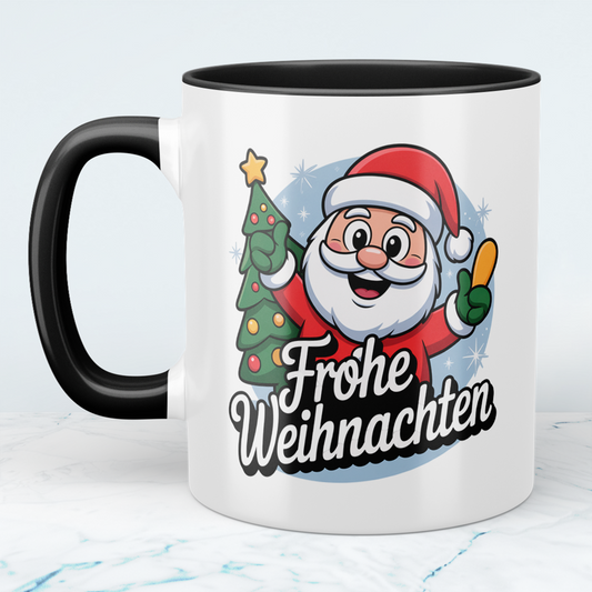 Bedruckte Weihnachtstasse mit Motiv – Frohe Weihnachten, ideale Geschenkidee