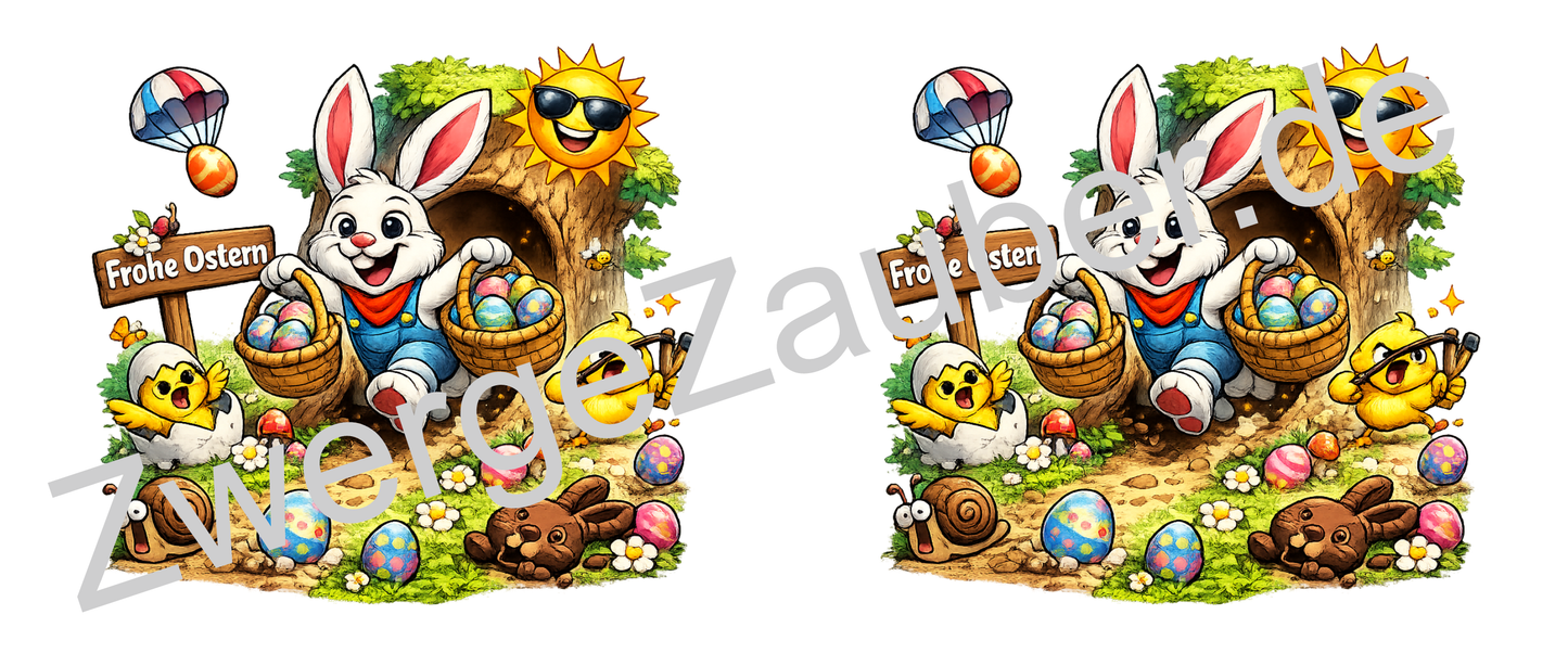 Ostern Tasse „Frohe Ostern“ mit Osterhase & Ostereiern – Oster Geschenk für Kinder & Familie
