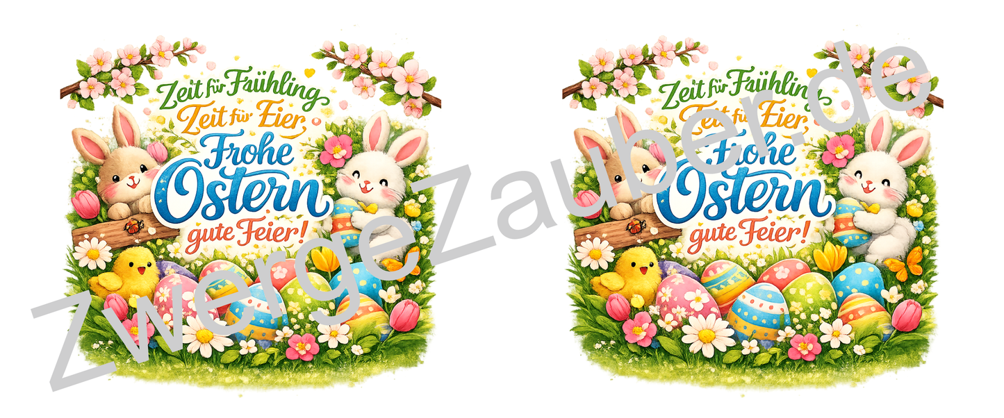 Frohe Ostern Tasse mit Hasen & bunten Ostereiern – Keramik Kaffeebecher Frühling Geschenkidee