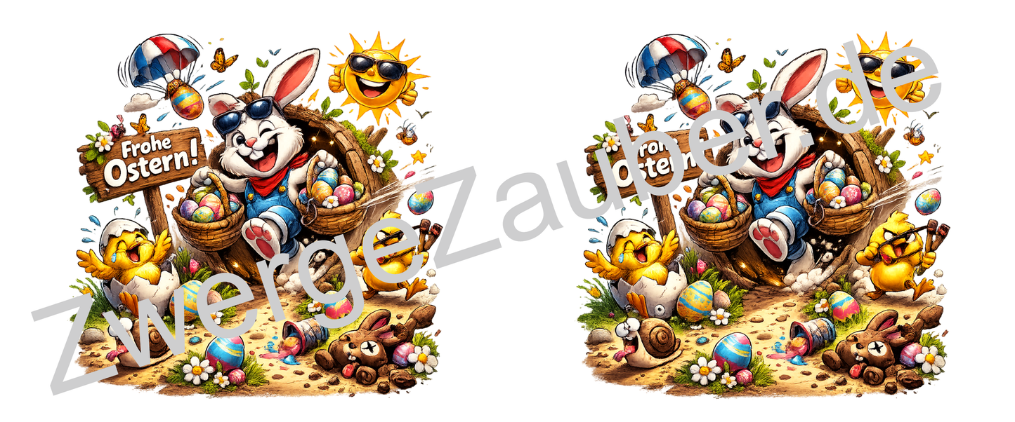 Frohe Ostern Tasse mit Osterhase & Küken – Lustiges Ostergeschenk für Kinder & Familie