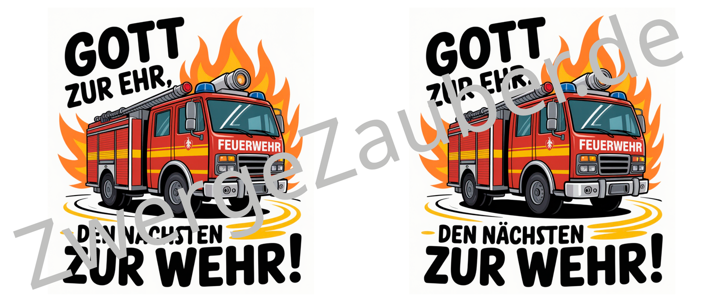 Bedruckte Feuerwehr-Tasse mit Spruch: Gott zur Ehr, den nächsten zur Wehr! – Das perfekte Geschenk!
