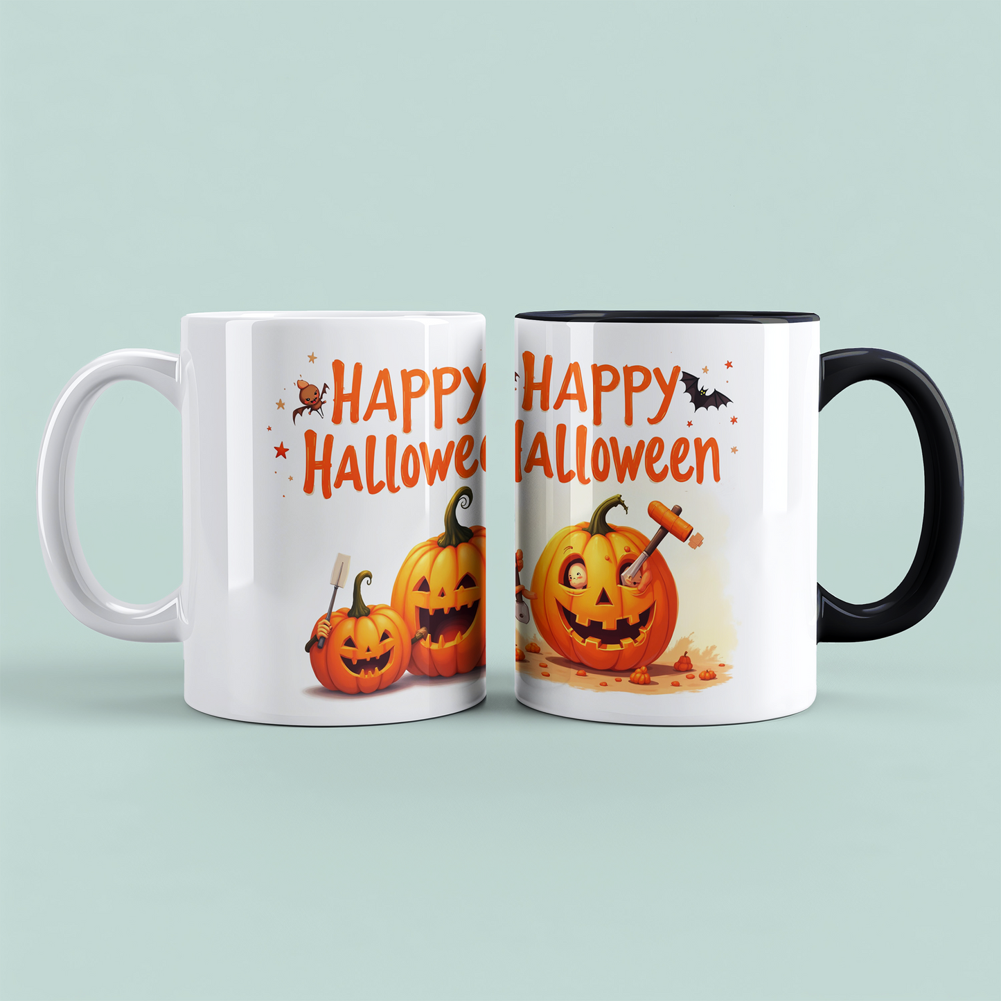 Lustige Halloween Tasse mit Kürbissen – Bedruckter Becher für gruselige Kaffeepausen und schaurigen Spaß!